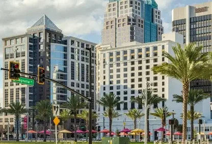 Commercial buildings on Magnolia Avenue in Downtown Orlando